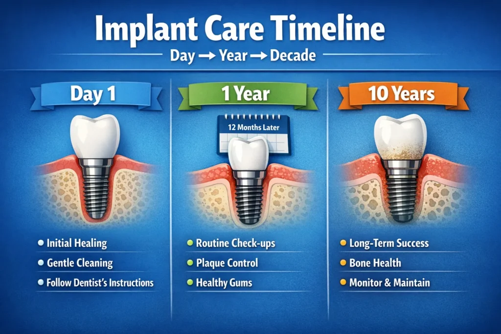 Daily care for full mouth implants