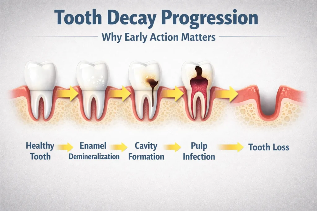 Tooth decay progression